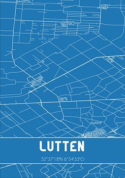 Blauwdruk | Landkaart | Lutten (Overijssel) van Rezona