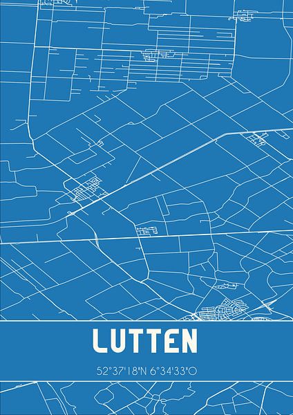 Blueprint | Map | Lutten (Overijssel) by Prints of Place