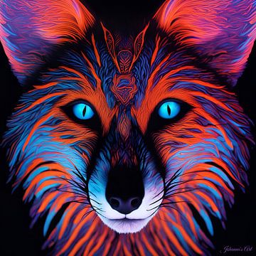 Neon/Schwarzlicht Art of Fox 1 von Johanna's Art