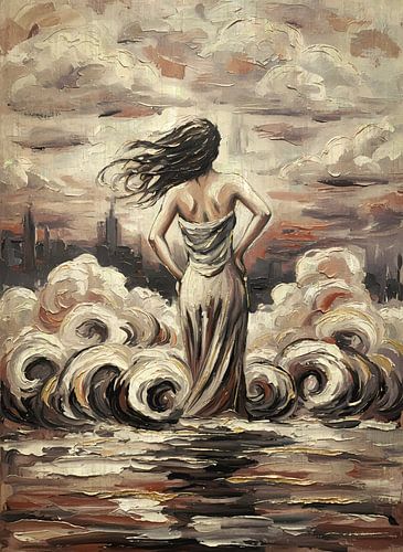 Zij trotseert de branding