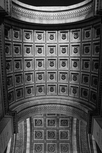 Arc de Triomphe, zwart wit, Parijs