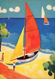 Segelboot Maritim Poster Kunstdruck Wandbild Wandkunst von Niklas Maximilian