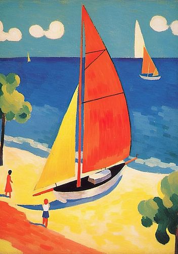 Zeilboot maritieme poster kunst print muurschildering kunst