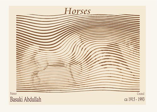 Chevaux abstraits aux lignes ondulées