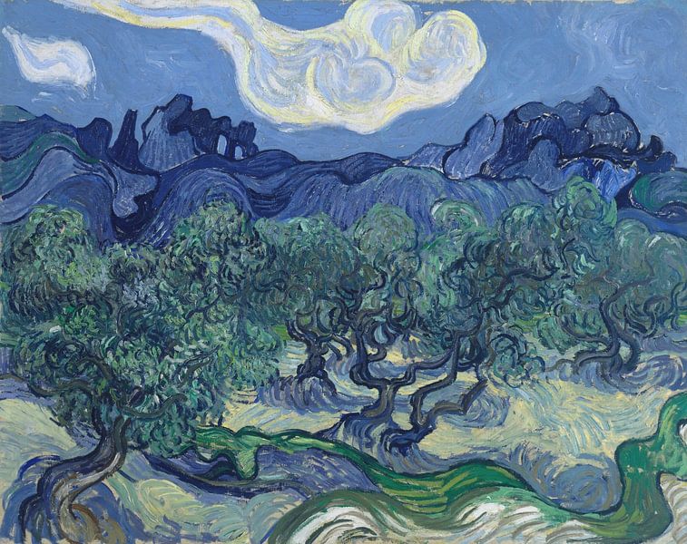 Olive Trees with the Alpilles in the Background, Vincent van Gogh by Masterful Masters