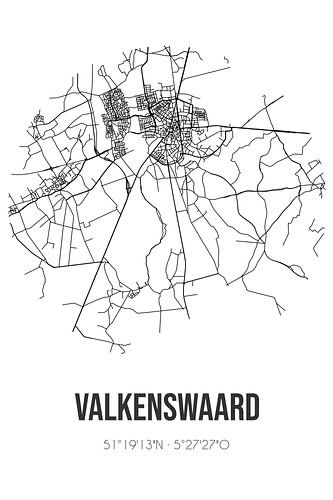Valkenswaard (Noord-Brabant) | Landkaart | Zwart-wit