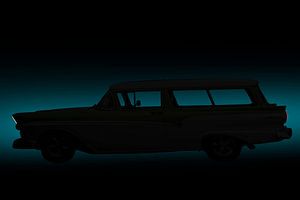 Silhouet van een oude Amerikaanse Studebaker auto