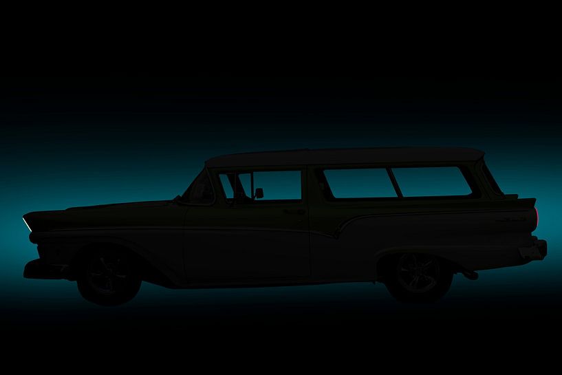 Siloutte eines alten amerikanischen Studebaker-Autos von Humphry Jacobs
