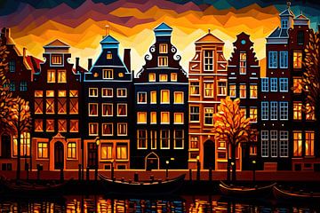 Amsterdamse schemering van ARTEO Schilderijen
