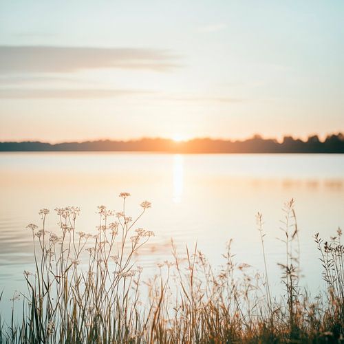 Zonsondergang bij het meer