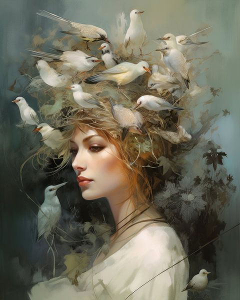 Fine art portret &quot;Bird&#039;s nest&quot; van Carla Van Iersel