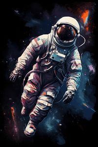 Astronaut im Weltraum von Digitale Schilderijen