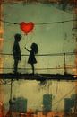 Man, girl and a heart over the city by Imperial Art House thumbnail