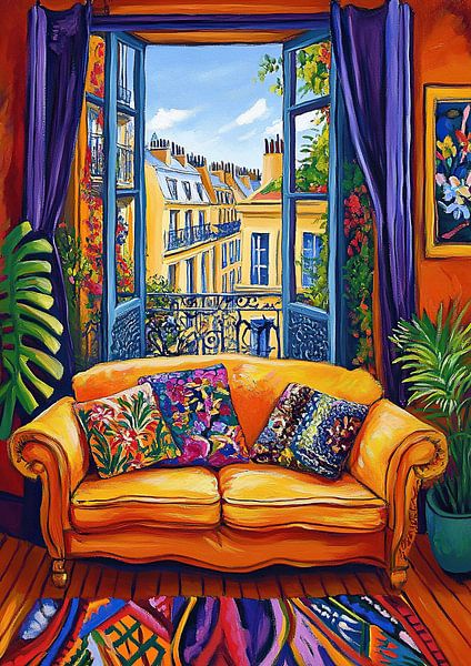 View City | Colourful Interior with Views by Eye catching paintings