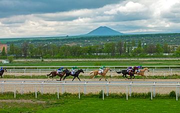 Horse racing in Pyatigorsk. van Mikhail Pogosov