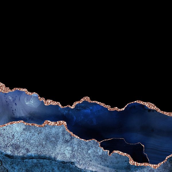 Marine &amp; Rose Gold Achatstruktur 10 von Aloke Design