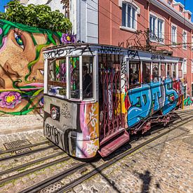 Elevador da Glória funicular railway in Lisbon by Werner Dieterich