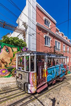 Elevador da Glória funicular railway in Lisbon by Werner Dieterich