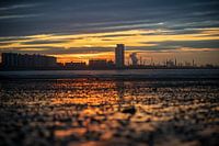 De zon zak achter de skyline