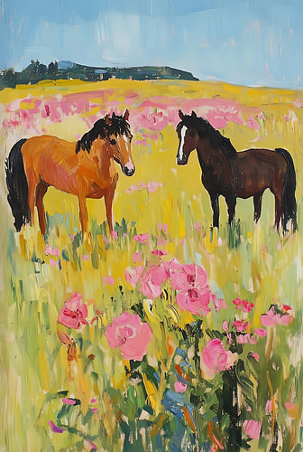 Pferde in Golden Meadow