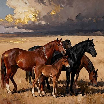 The Beauty of Horses – Storm Over the Foal von Johannas Art Creations