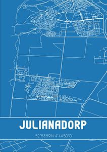 Blauwdruk | Landkaart | Julianadorp (Noord-Holland) van Rezona