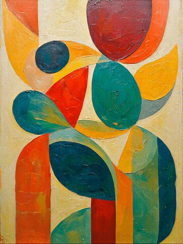 Kleurrijk abstract lijnenspel met organische vormen van STUDIO ARTSY