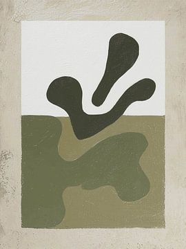 Olive green over still water