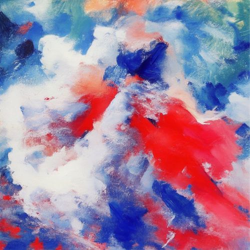 Abstrait avec bleu et rouge