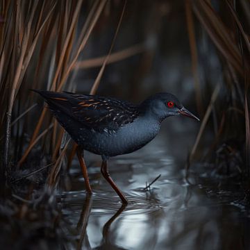 Watervogels in de rietvelden van Poster Art Shop