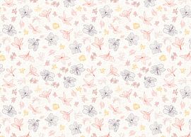 Floating flowers purple and dark pink