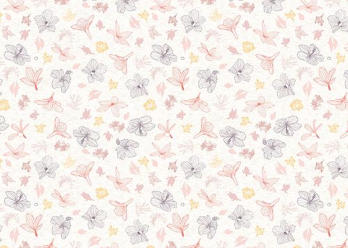 Zwemmende bloemen paars en donkerroze