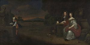 Familieportret van Joost Christoffel van Bevervoorde en Judith Margaretha van Coeverden tot den Stoe