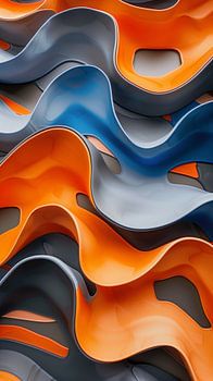 Wellen aus Orange und Blau – Dynamische Tiefe
