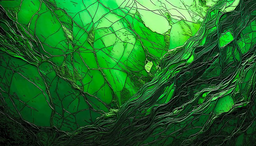 Craquelé Green Glass by vipart