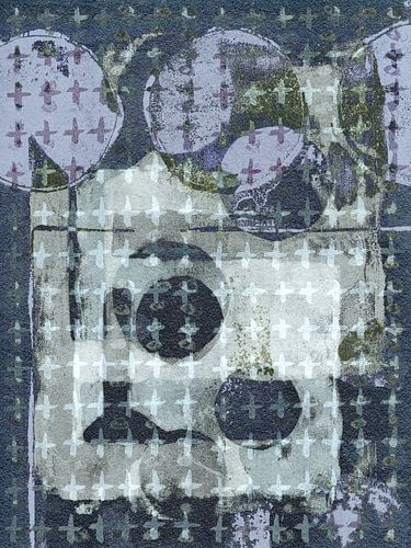 Abstracte geometrische vormen in lila, grijs, wit