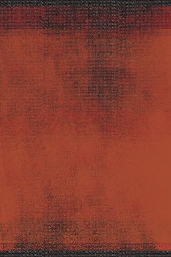 Moderne abstracte minimalistische kunst in warm rood, oranje en zwart op linnen.
