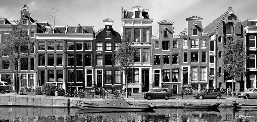 Panorama des maisons du canal Amsterdam, Pays-Bas par Roger VDB
