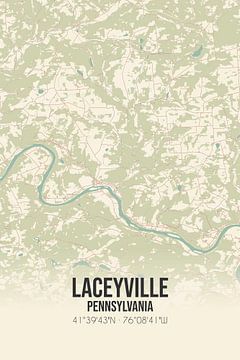 Carte ancienne de Laceyville (Pennsylvanie), USA. sur Rezona