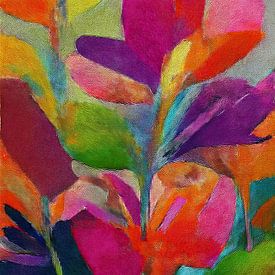 Art botanique moderne dans des tons néons joyeux sur STUDIO ARTSY