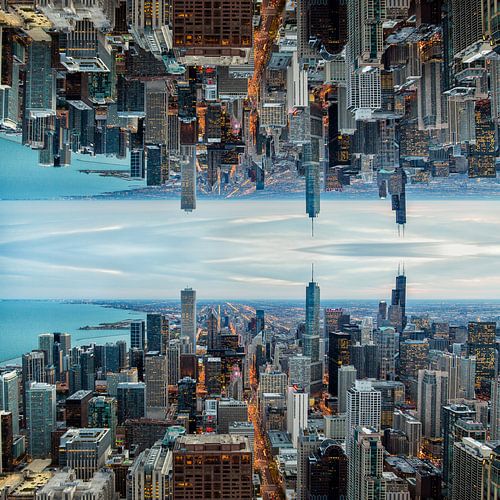 Skyline Chicago Mirror 1 van Joram Janssen