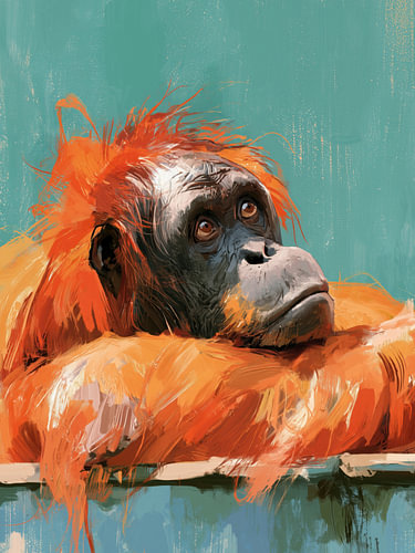 Nachdenklicher Orang-Utan