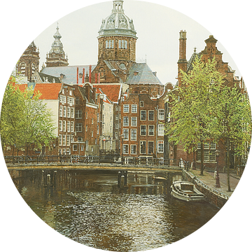 Schilderij: Oudezijds Voorburgwal, Amsterdam van Igor Shterenberg