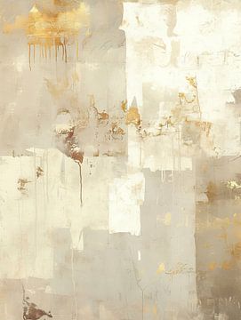 Erdtöne und Gold | Beige Abstrakt von Kunst Laune