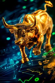 Bulle d'or sur le graphique boursier sur Poster Art Shop