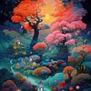 Colourful digital drawing Japanese by Digitale Schilderijen