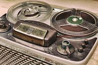 Retro bandrecorder in naturel tinten