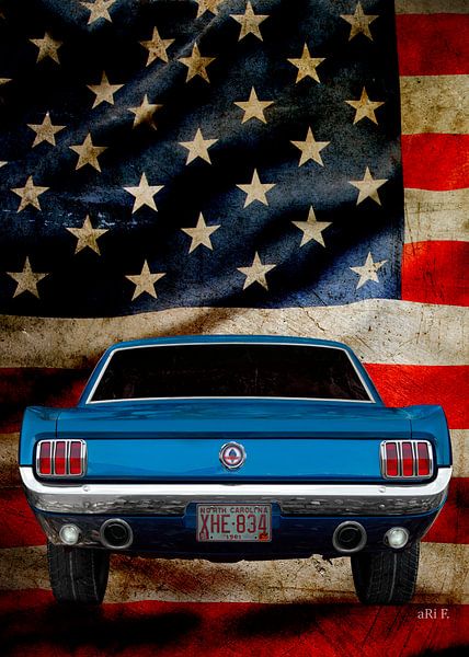 Ford Mustang with stars & stripes von aRi F. Huber