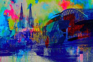 Kölner Dom Skyline - City Dream van Felix von Altersheim