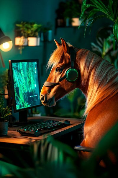 Gaming fun on horseback at home by Poster Art Shop